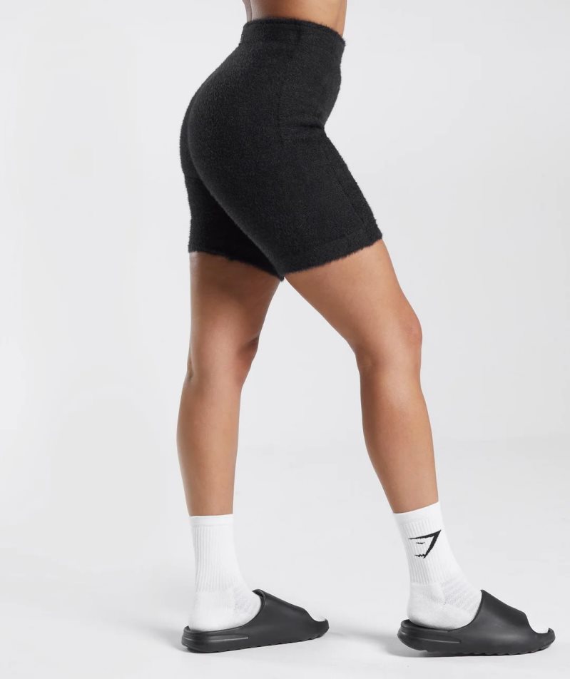 Women's Gymshark Whitney Eyelash Knit Shorts Black | CA N30765